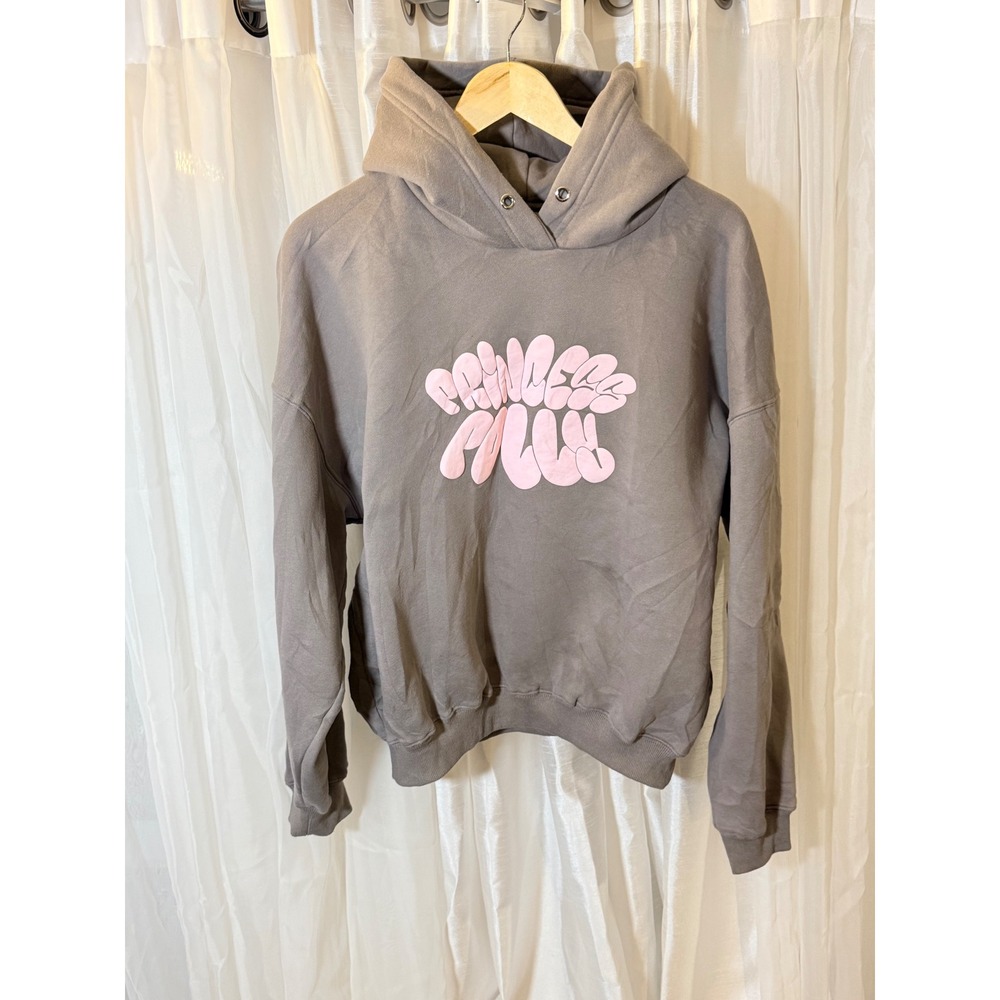 Princess Polly Hoodie Womens US 6 Brown Pink Bubble Logo Sweatshirt Pullover